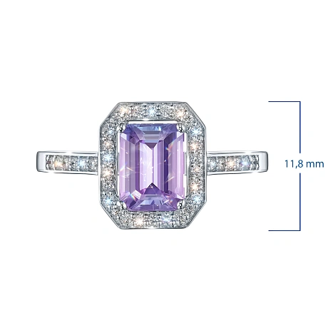 Кольцо из комбинированного золота с и танзанитом