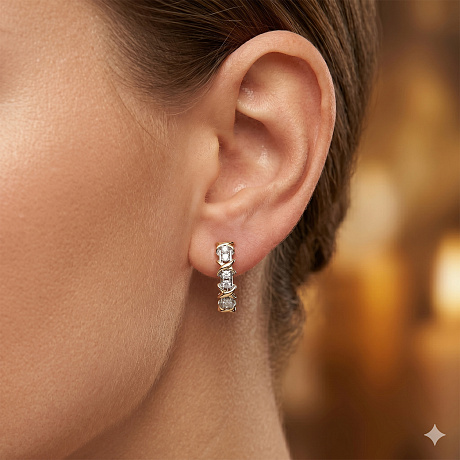 Серьги из комбинированного золота