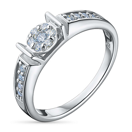 Классическое кольцо из белого золота