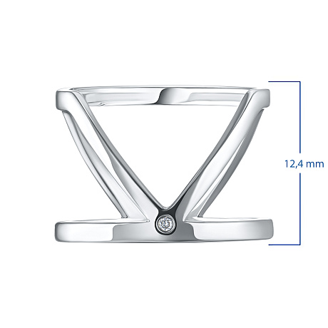 Обручальное кольцо из серебра с бриллиантом