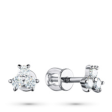 Пусеты из белого золота c бриллиантами