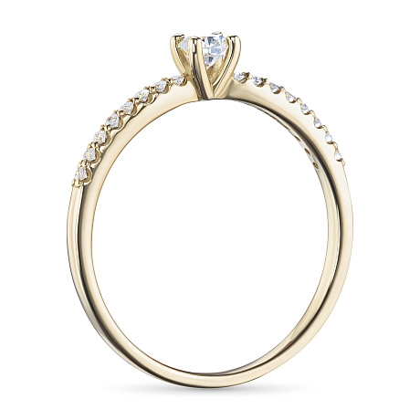 Кольцо из желтого золота с бриллиантами