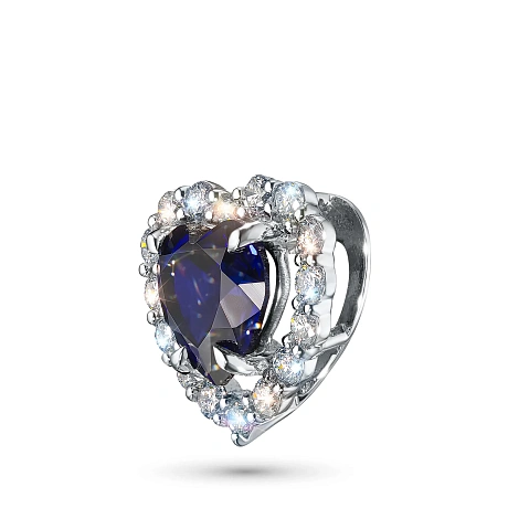 Подвеска из комбинированного золота с и сапфиром