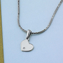 Подвеска из белого золота с бриллиантом