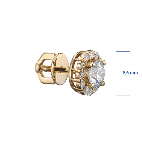 Пусеты из желтого золота