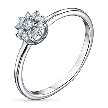 Кольцо из серебра c бриллиантами