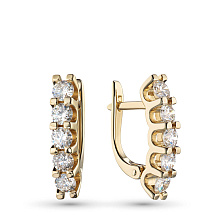 Серьги из желтого золота c бриллиантами