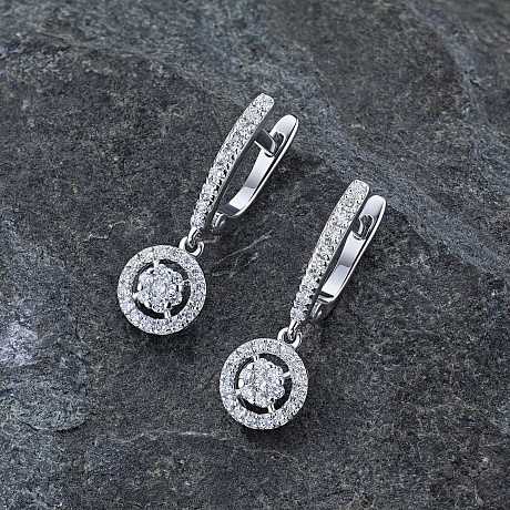 Серьги из белого золота с бриллиантами