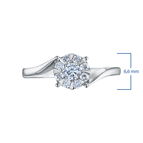 Классическое кольцо из белого золота