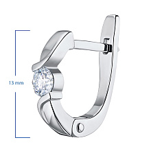 Серьги из белого золота с бриллиантом