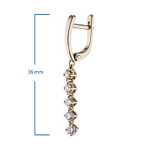 Серьги из желтого золота c бриллиантами