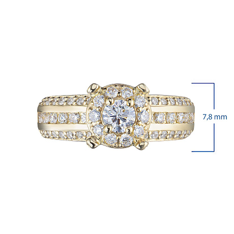 Кольцо из желтого золота с бриллиантами