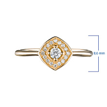 Классическое кольцо из желтого золота с бриллиантами