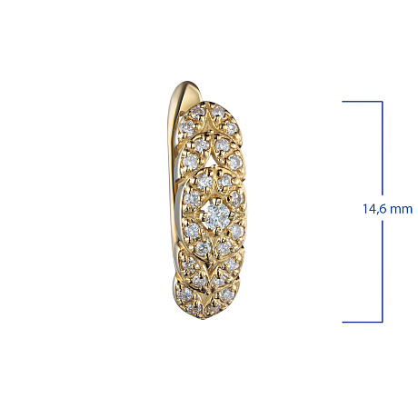 Серьги из желтого золота с бриллиантами