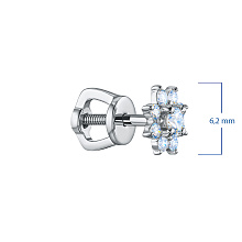 Пусеты из серебра c бриллиантами