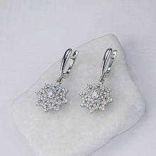Серьги из белого золота c бриллиантами