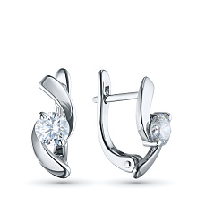 Серьги из серебра с бриллиантом