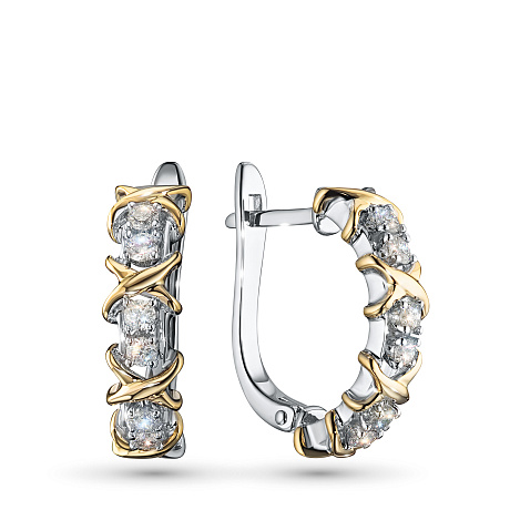 Серьги из комбинированного золота