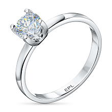 Помолвочное кольцо из комбинированного золота с бриллиантом выращенным