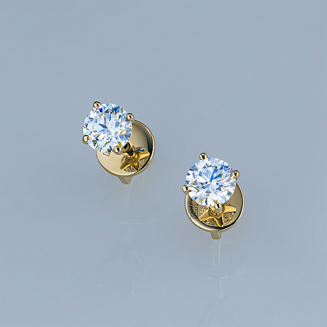 Пусеты из желтого золота