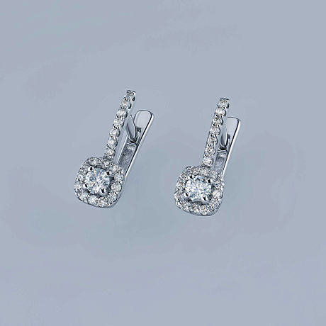 Серьги из комбинированного золота с бриллиантами