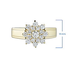 Кольцо из желтого золота с бриллиантами