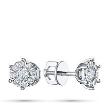 Пусеты из белого золота c бриллиантами