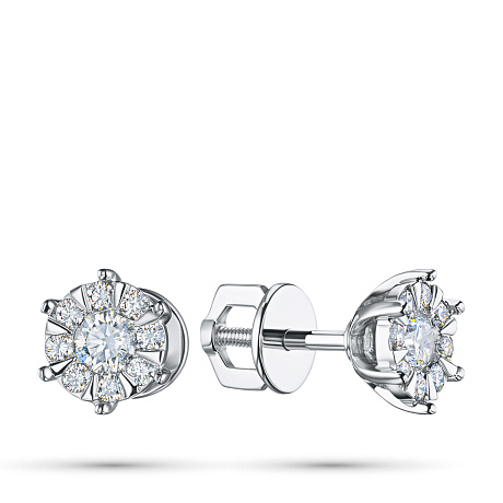 Пусеты из белого золота