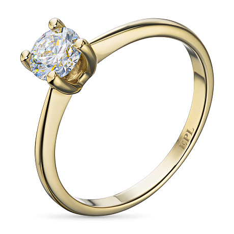 Помолвочное кольцо из желтого золота