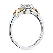 Кольцо из комбинированного золота с бриллиантами