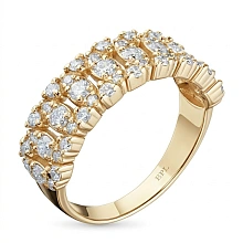 Кольцо из желтого золота c бриллиантами выращенными