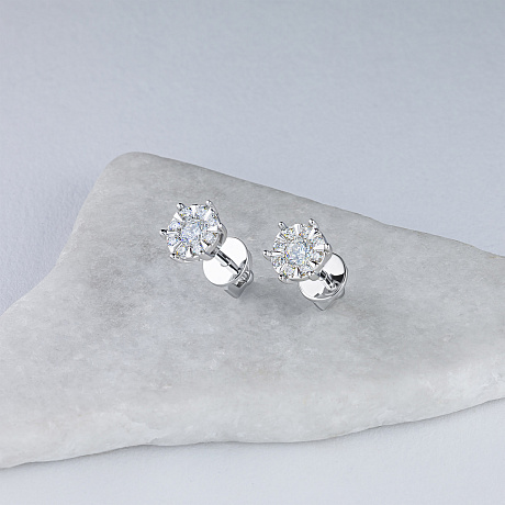 Пусеты из белого золота