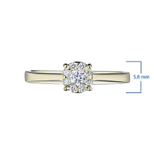 Кольцо из желтого золота c бриллиантами