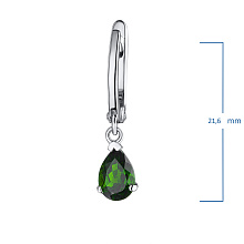 Серьги из серебра с хромдиопсидами