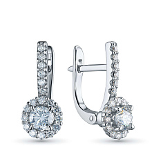 Серьги из серебра c бриллиантами
