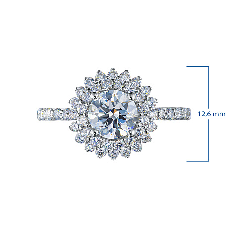 Классическое кольцо из белого золота