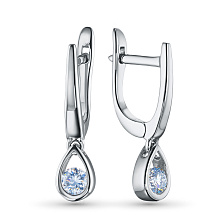 Серьги из белого золота с бриллиантом