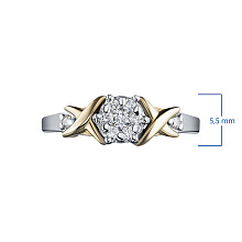 Кольцо из комбинированного золота с бриллиантами