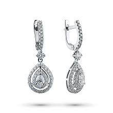 Серьги из белого золота c бриллиантами