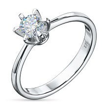 Помолвочное кольцо из белого золота с бриллиантом