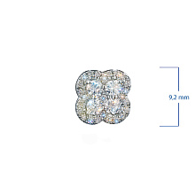 Пусеты из серебра c бриллиантами выращенными