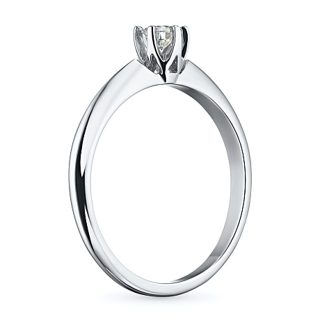 Помолвочное кольцо из белого золота с бриллиантом