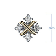 Подвеска из комбинированного золота c бриллиантами
