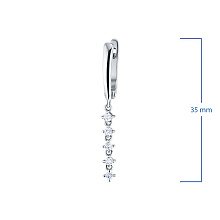 Серьги из серебра c бриллиантами