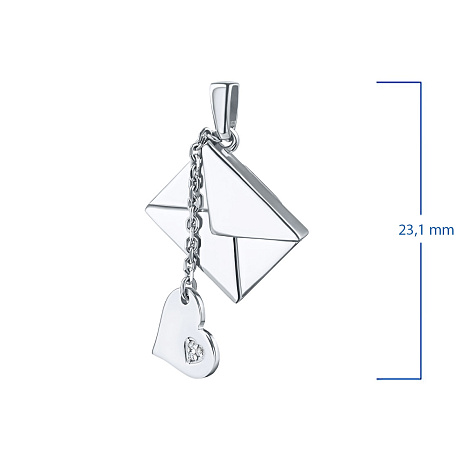 Подвеска из серебра с бриллиантами