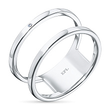 Обручальное кольцо из серебра с бриллиантом