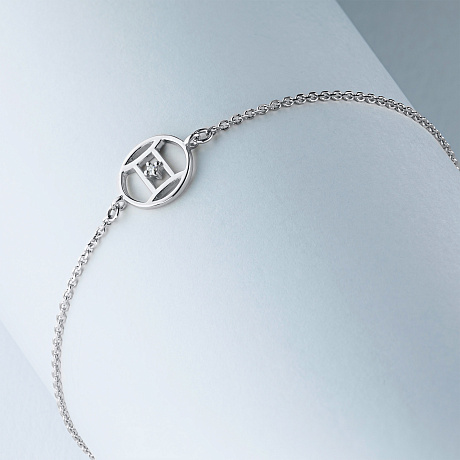 Браслет из комбинированного золота с бриллиантом