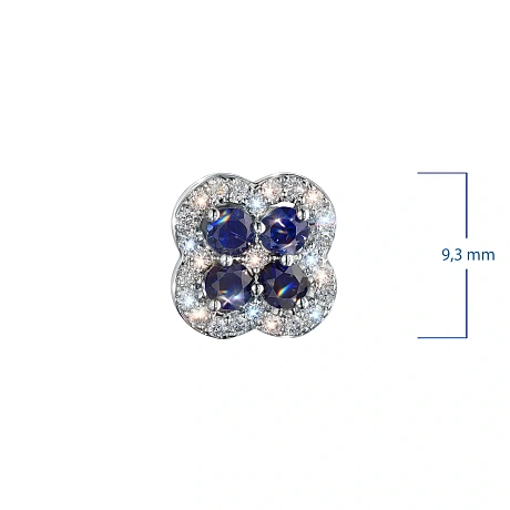 Пусеты из серебра с и сапфирами