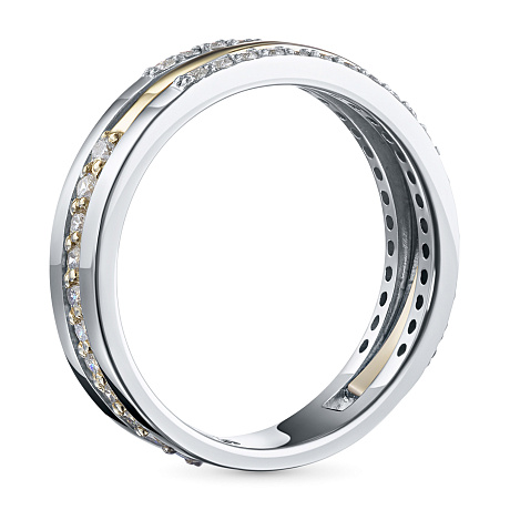 Кольцо из комбинированного золота с бриллиантами