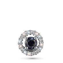 Подвеска из серебра с и сапфиром и бриллиантами